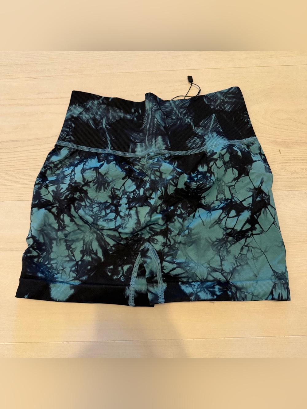 Mooslover Tie-Dye Shorts in Teal & Black - Size S
